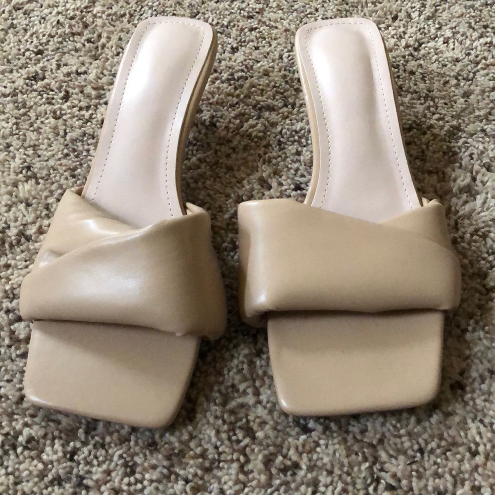 Tan low heels